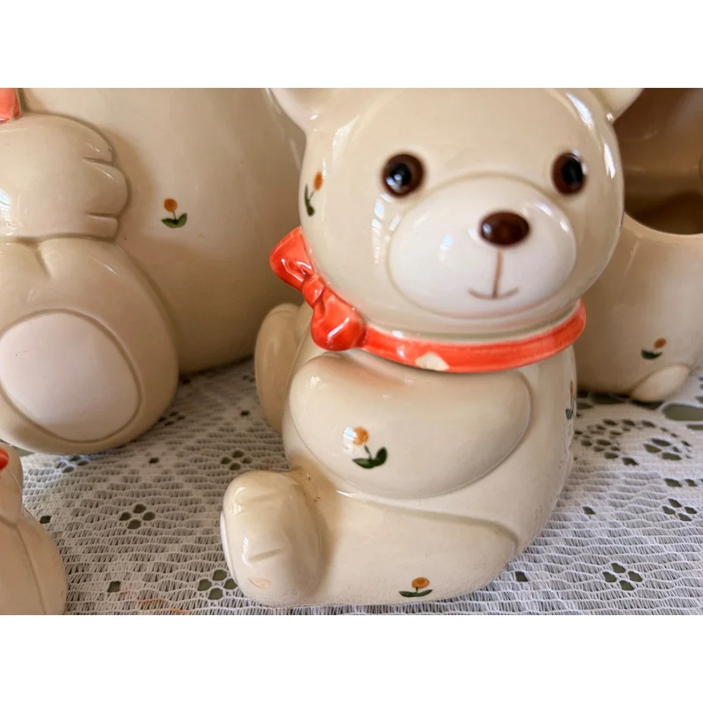 Vintage Otagiri Japan Teddy Bear Set 8pc
